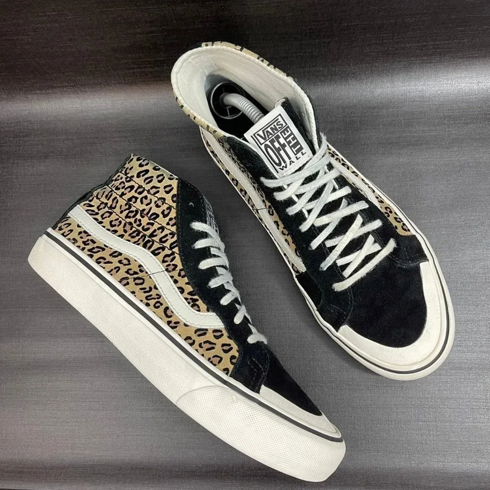 VANS Sk8-Hi Leopard Cheetah Print Women's Size 9 Suede Sneakers Skate Shoes